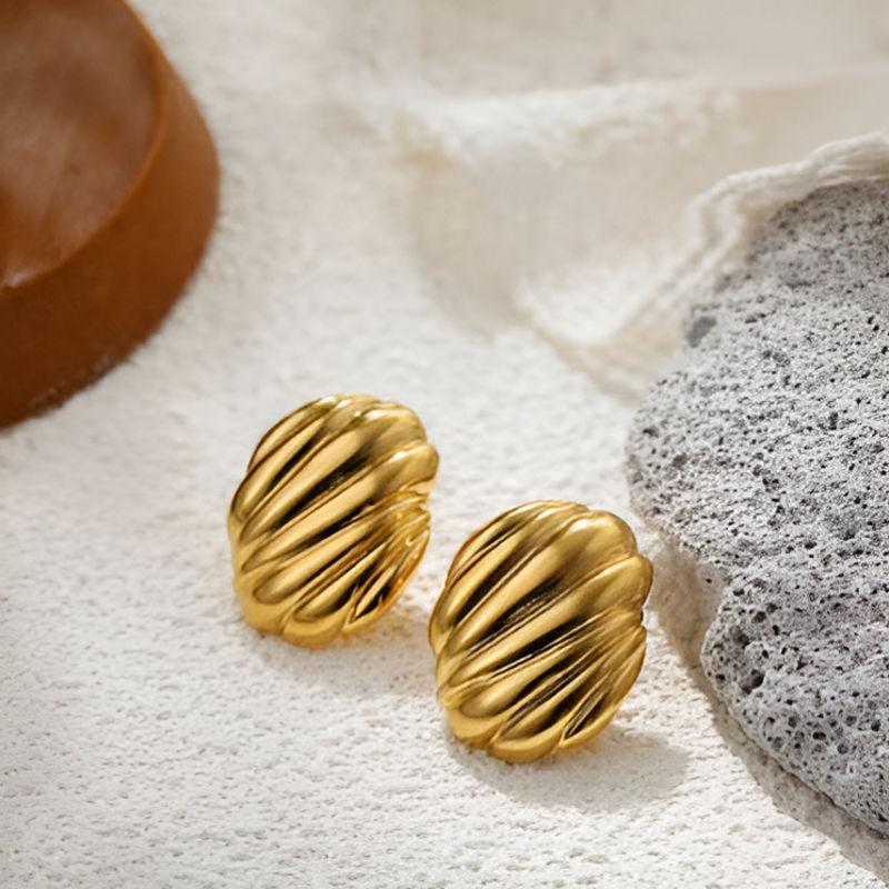 Vintage Round Chunky Stud Earrings