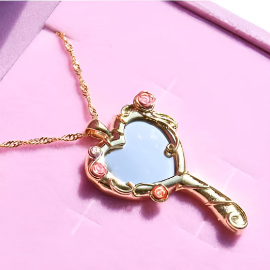 Gold Mirror Princess Locket Necklace