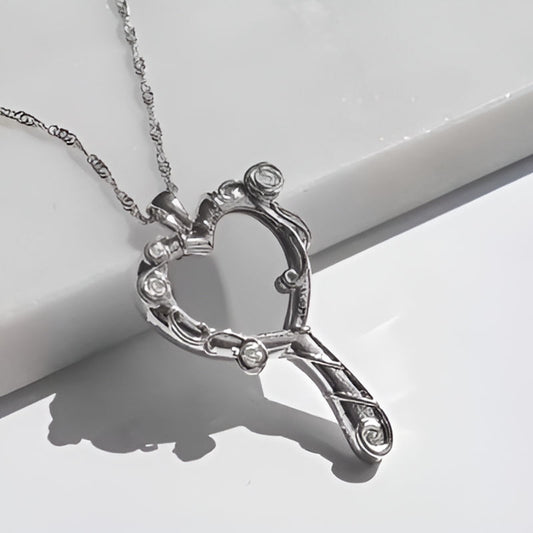 Silver Mirror Princess Locket Necklace