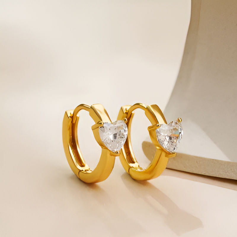 Elegant Heart Shape Zircon Earrings