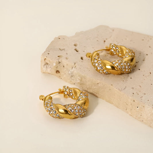 Vintage Chunky Croissant Earrings