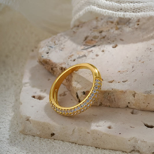 Gold Plated Sparkling Zircon Ring