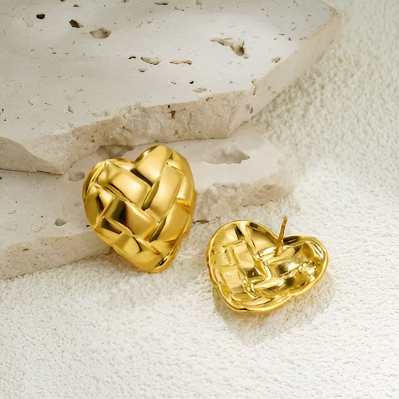 Gold Plated Love Heart Earrings