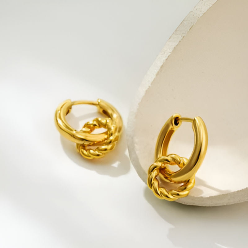 Gold Plated Sleek Hoop Earrings