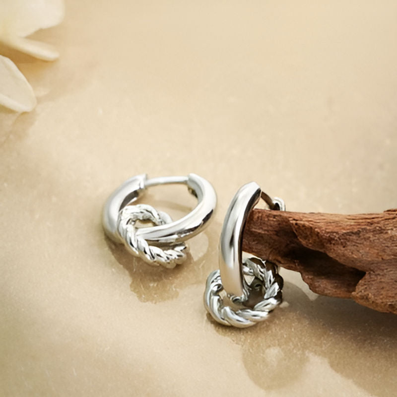 Silver Plated Sleek Hoop Earrings