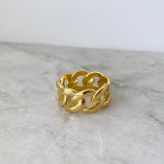 Gold Plated Chain Rock Ring