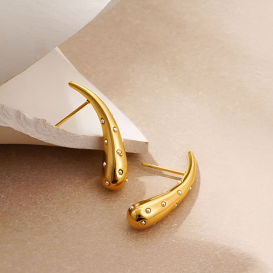 Vintage Droplet Big Stud Earrings