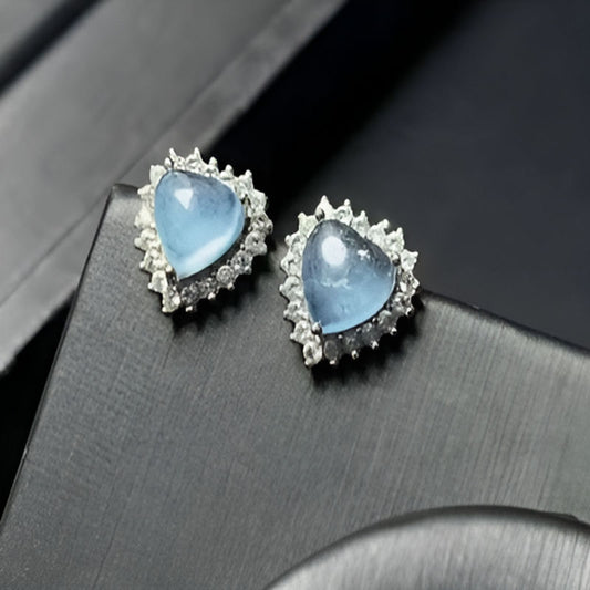 Vintage Aquamarine Stud Earrings