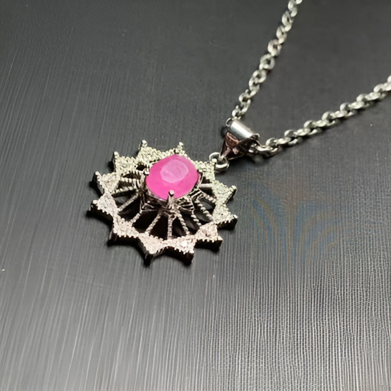 Vintage Ruby Pendant Necklace