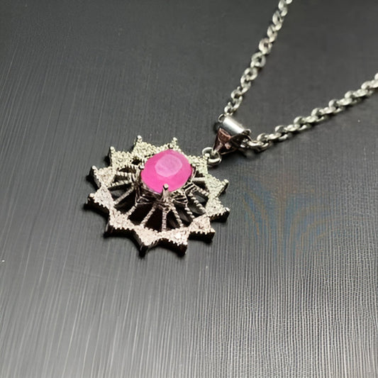 Vintage Ruby Pendant Necklace