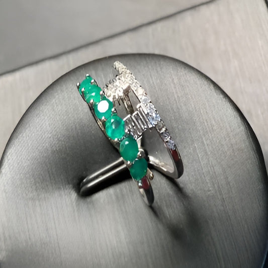 Vintage Natural Emerald Agate Ring