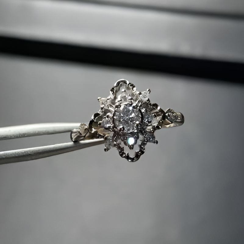 Vintage Real Moissanite Copper Ring