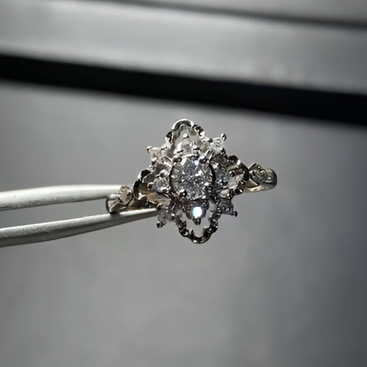 Vintage Real Moissanite Copper Ring