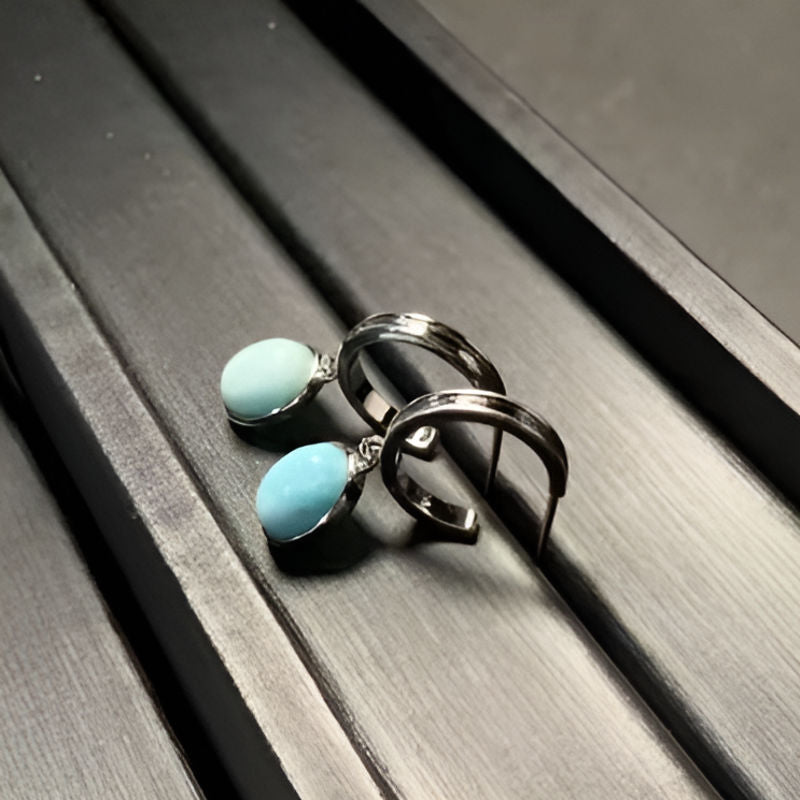 Vintage Larimar Stud Earrings