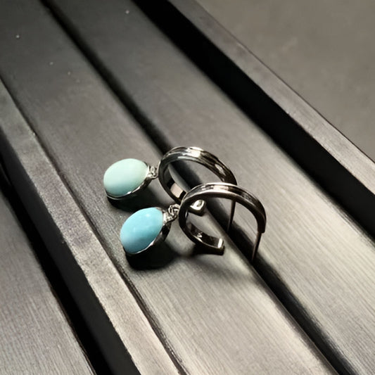 Vintage Larimar Stud Earrings