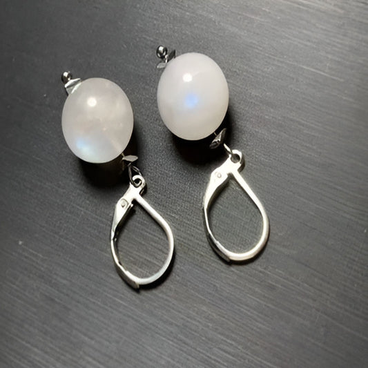 Vintage Blue Moonstone Drop Earrings
