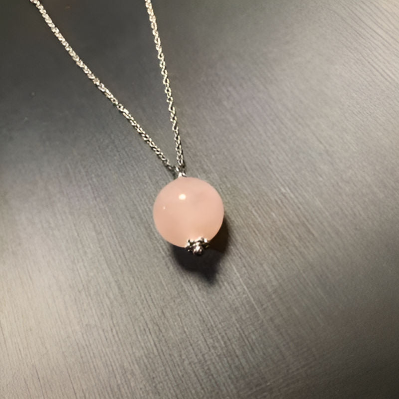 Vintage Rose Quartz Pendant Necklace