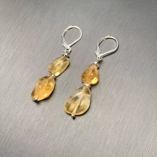 Vintage Citrine Drop Earrings