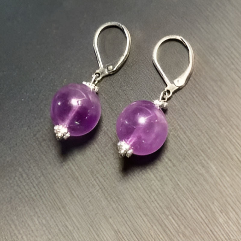 Vintage Lavender Amethyst Drop Earrings