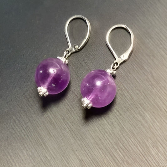Vintage Lavender Amethyst Drop Earrings