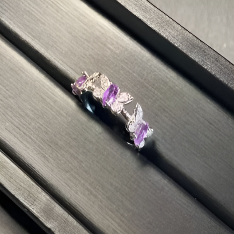Vintage Butterfly Amethyst Ring