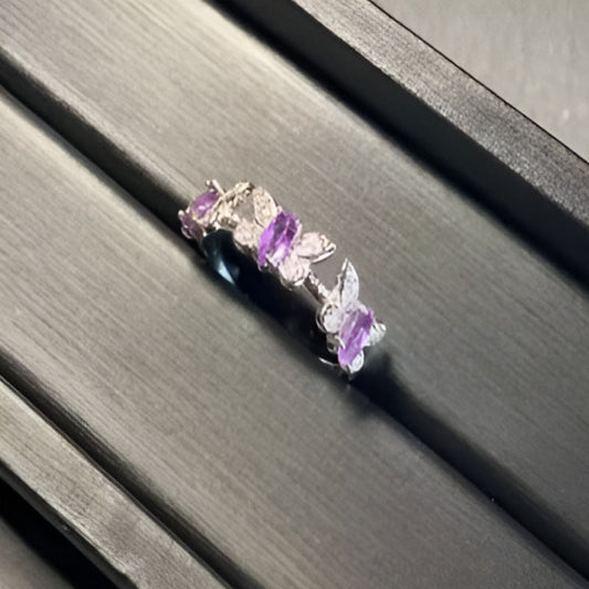 Vintage Butterfly Amethyst Ring