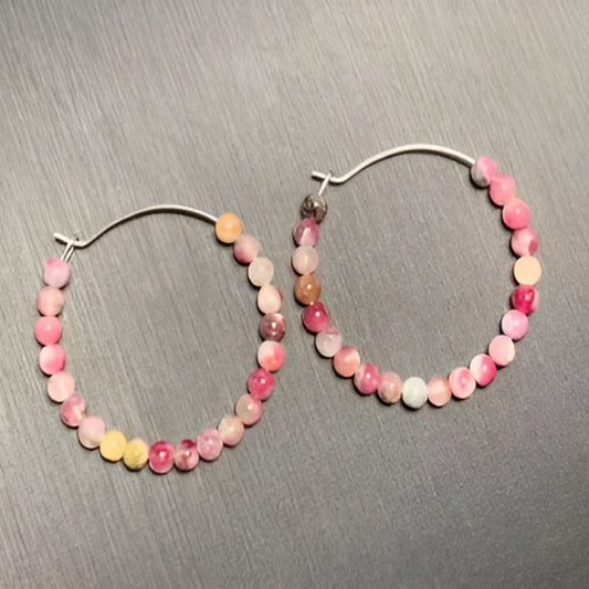 Vintage Tourmaline Hoop Earrings