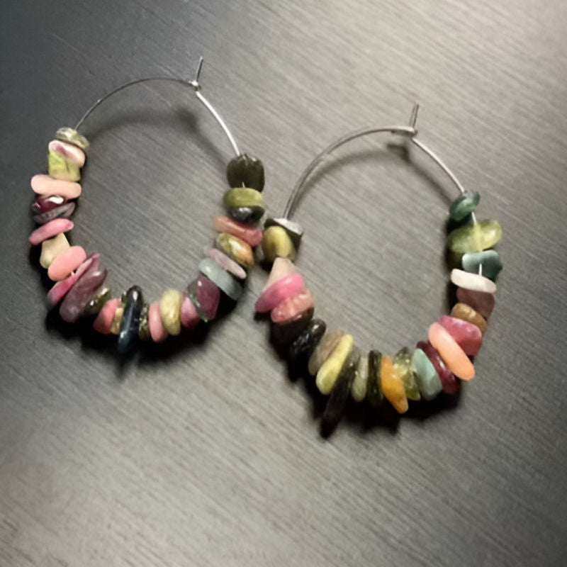 Vintage Tourmaline Hoop Earrings