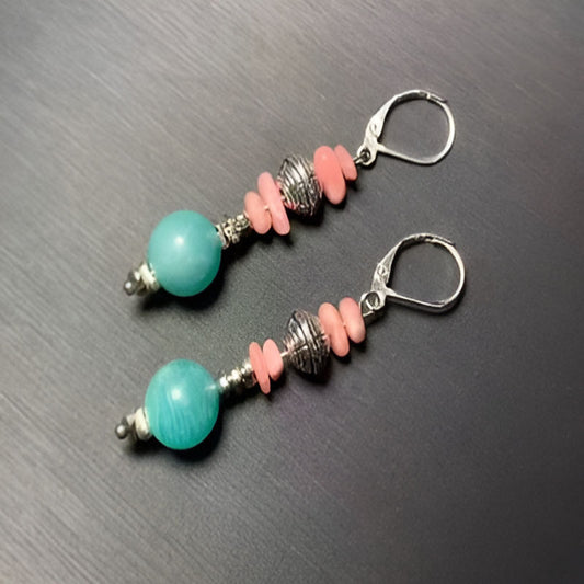 Vintage Amazonite Drop Earrings