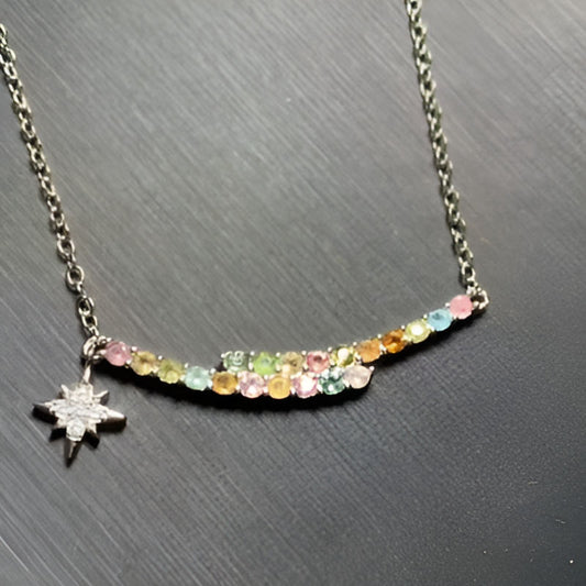 Vintage Tourmaline Pendant Necklace