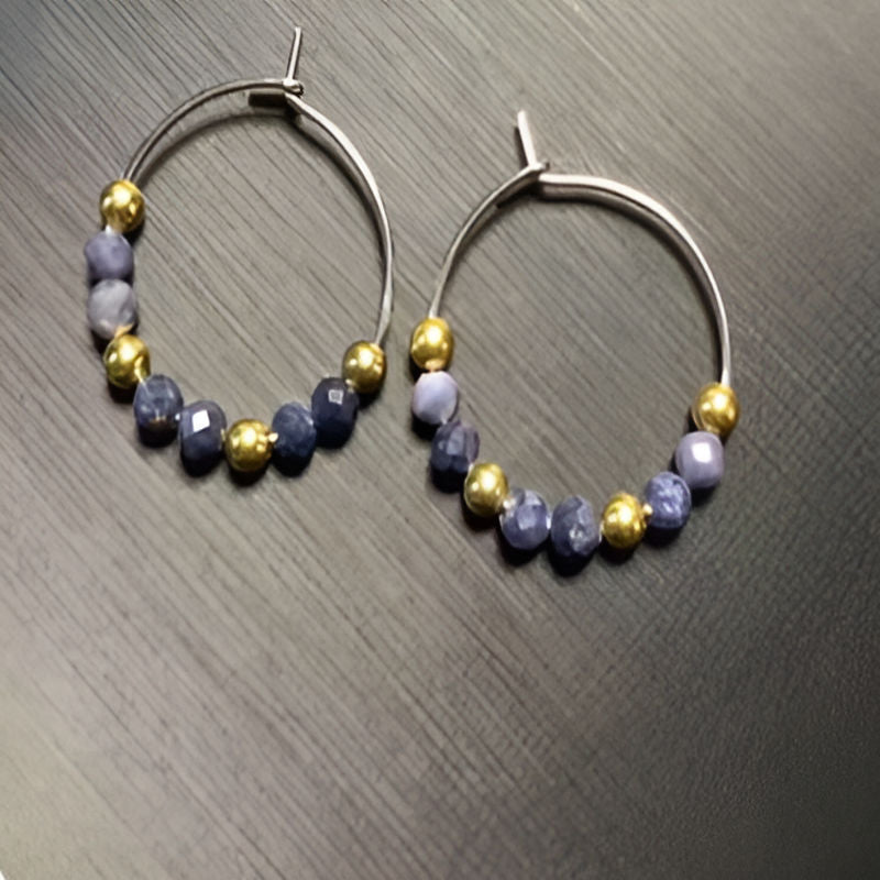 Vintage Sapphire Hoop Earrings