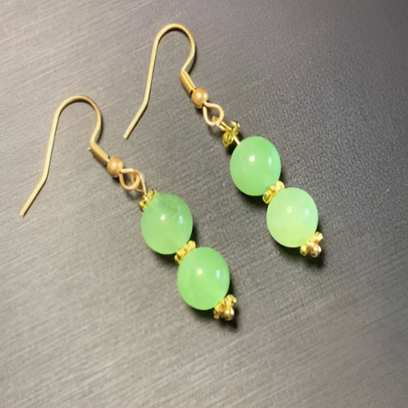 Vintage Green Jade Drop Earrings