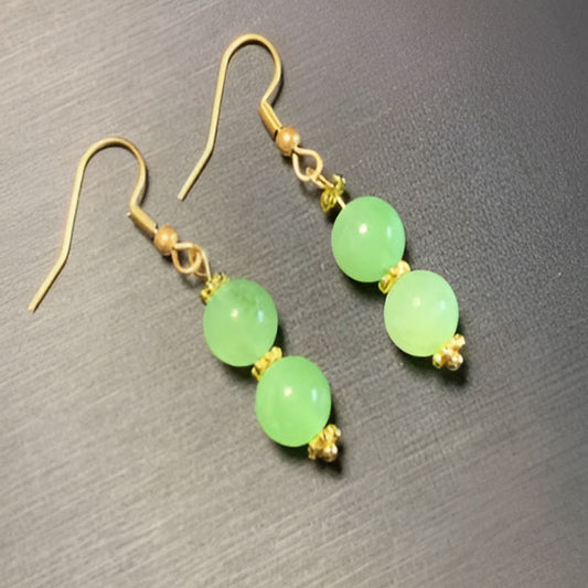 Vintage Green Jade Drop Earrings
