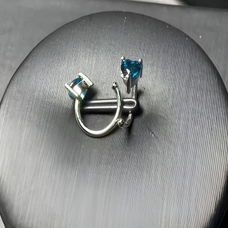 Vintage Blue Topaz Hoop Earrings
