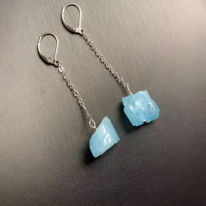 Vintage Aquamarine Drop Earrings