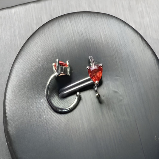 Vintage Garnet Hoop Earrings