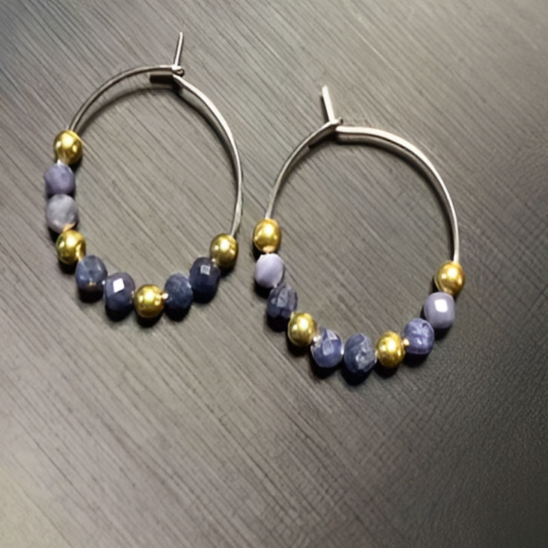 Vintage Sapphire Hoop Earrings