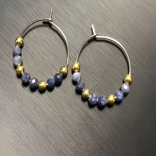 Vintage Sapphire Hoop Earrings