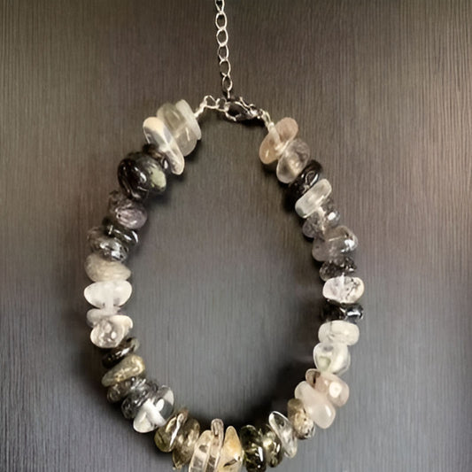 Vintage Black Rutilated Quartz Bracelet