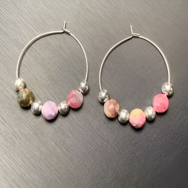 Vintage Tourmaline Hoop Earrings