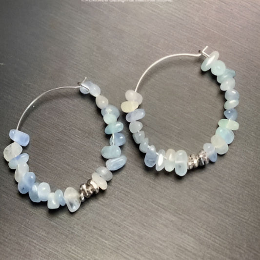 Vintage Kyanite Hoop Earrings