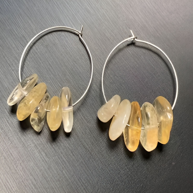 Vintage Citrine Hoop Earrings