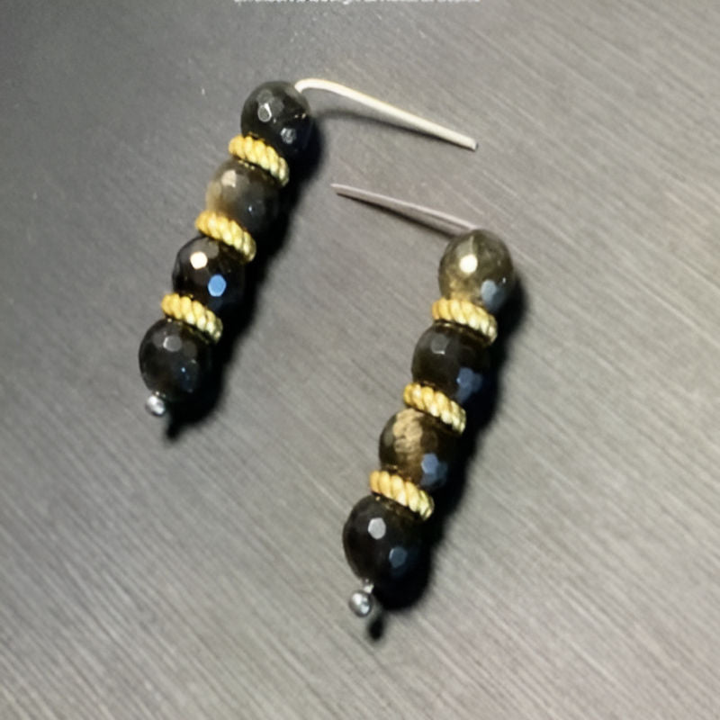 Vintage Obsidian Stud Earrings