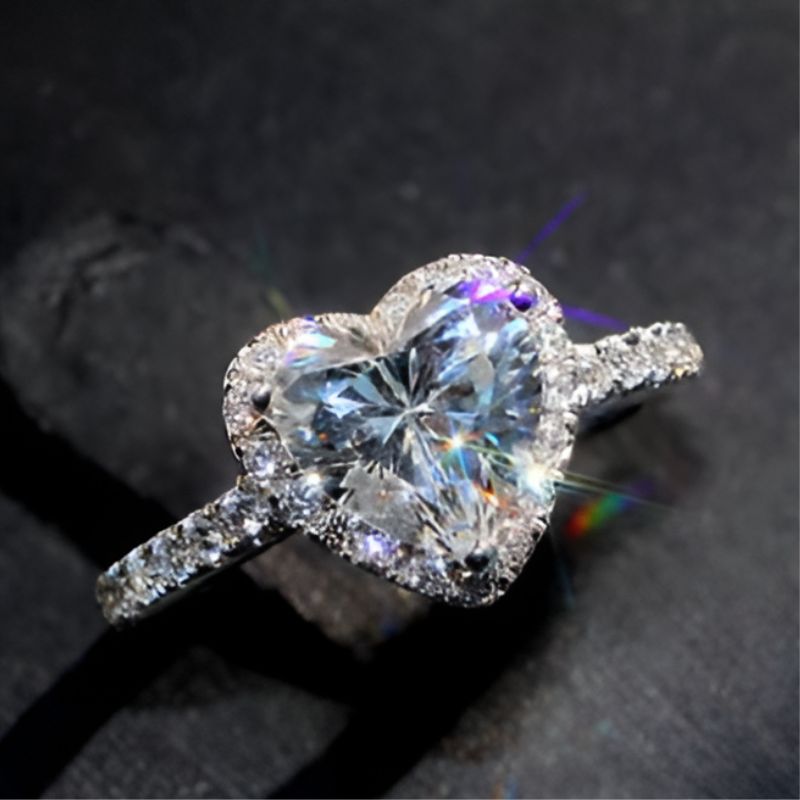 Vintage Heart Zircon Ring