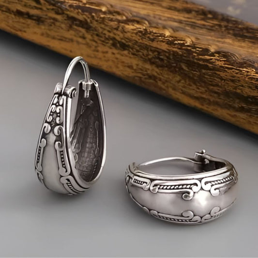 Vintage Silver Hoop Earrings