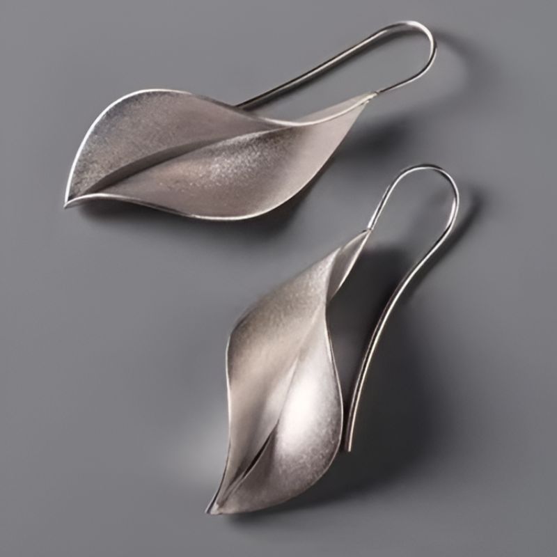 Silver Cross Flower Earrings