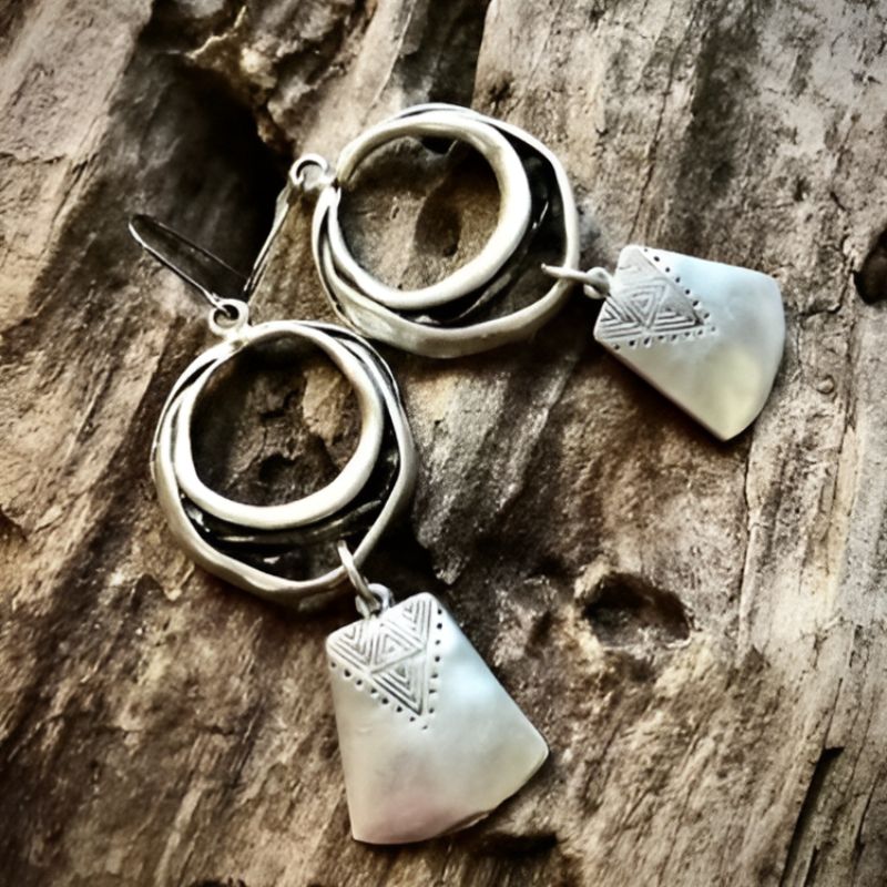 Vintage Silver Round Earrings