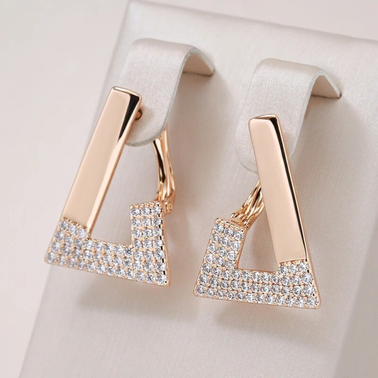 Elegant Bright Hollow Triangle Earrings