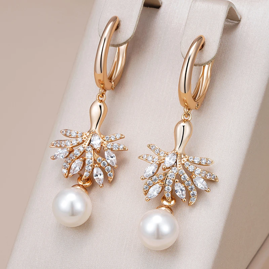 Elegant Pearl & Crystal Earrings