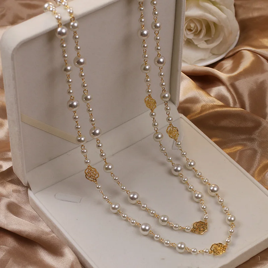 Elegant Gold & Pearl Necklace